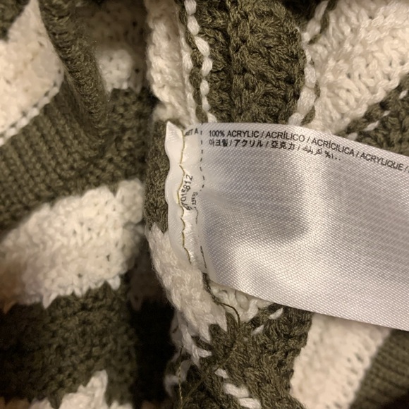 MANGO Stripe Cardigan with Jeweled Buttons Khaki L Large - Picture 8 of 9